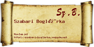 Szabari Boglárka névjegykártya